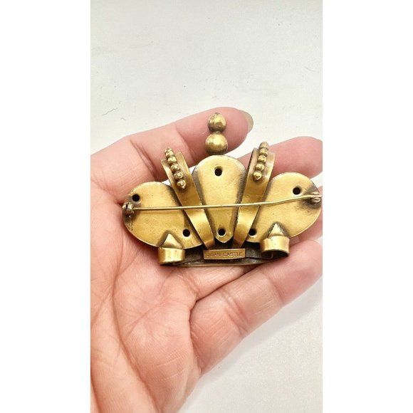 Joan Castle Queen For A Day 3D Dimensional Crown Brooch - Picture 5 of 6